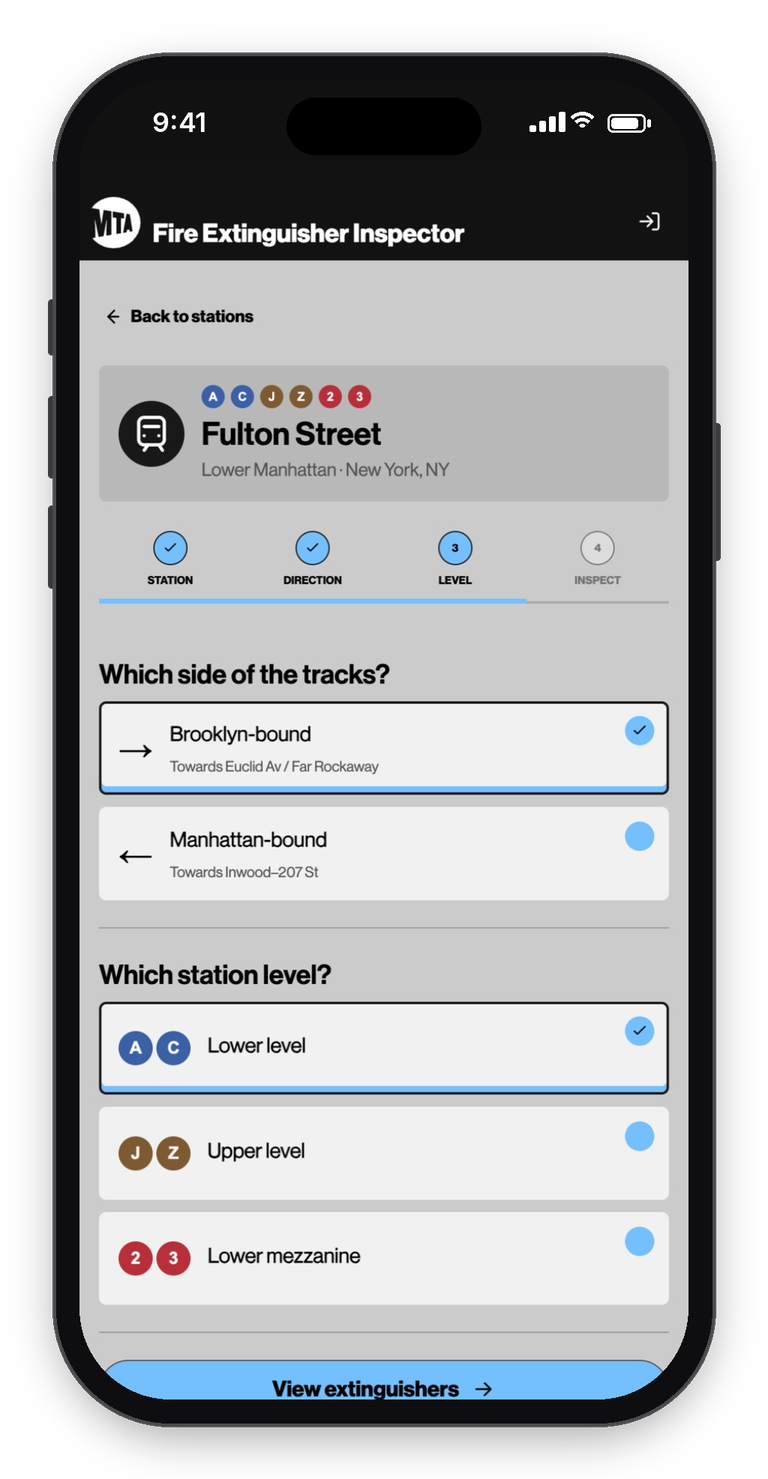 Choosing direction and station level
