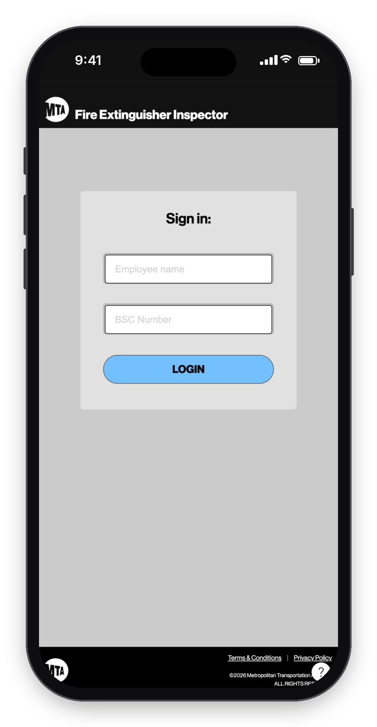 Sign in screen